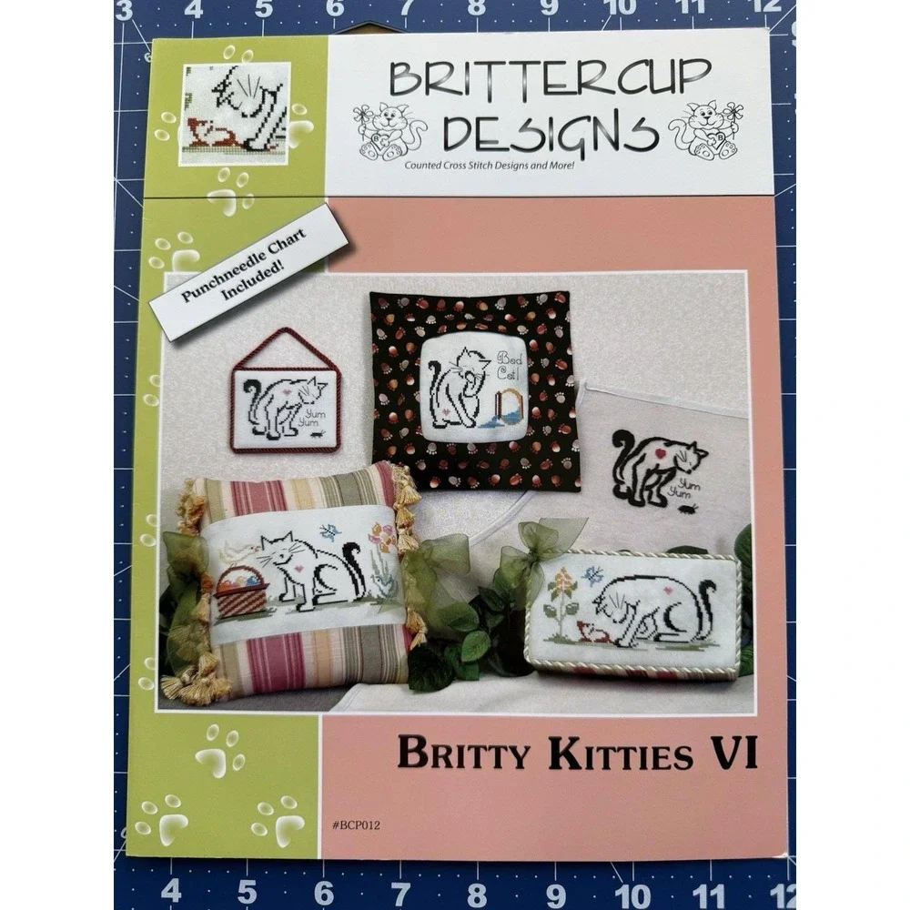 Brittercup Designs Britty Kitties VI Cross Stitch Leaflet 4 Designs
